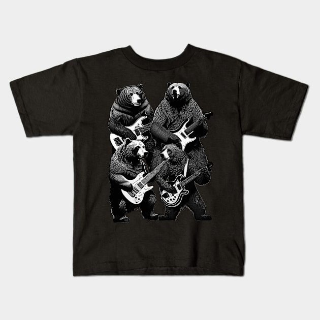 Guitar Bears Kids T-Shirt by blueversion